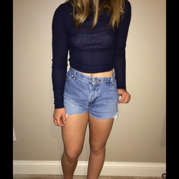 Navy crop top