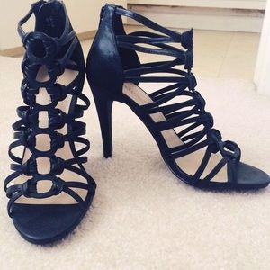 Black strappy heels