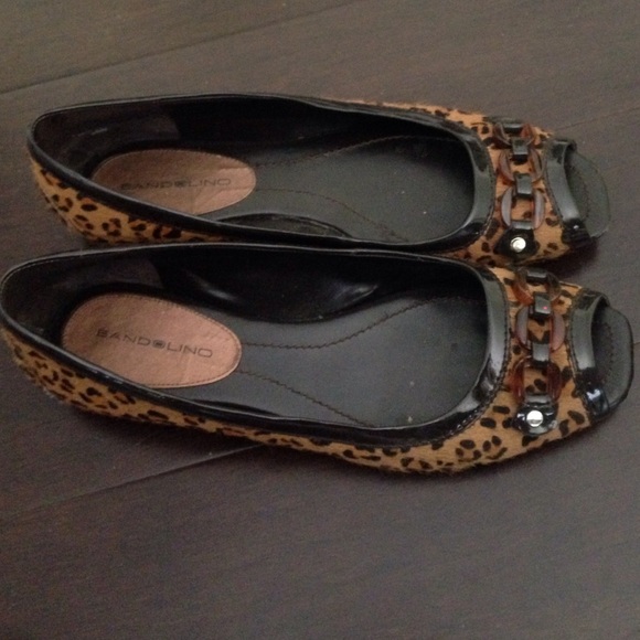Cheetah Print Peep Toe Flats - Picture 1 of 2
