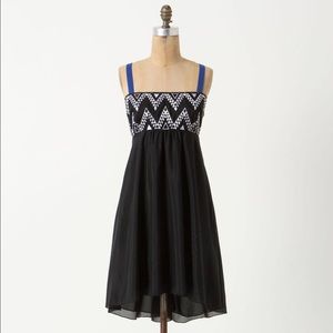 Anthropologie Silk  Embroidered Dress ⭐️