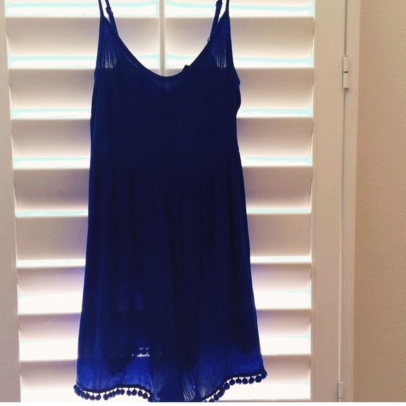 Royal Blue Romper with poms