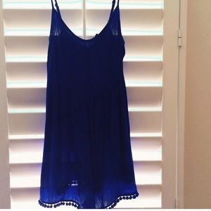 Royal Blue Romper with poms