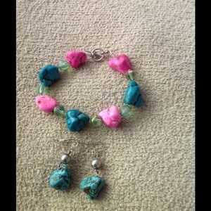 Country chic bracelet w/ earrings