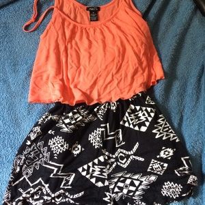 pink/black tribal romper