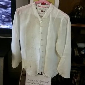 Vintage White Embroidered Shirt