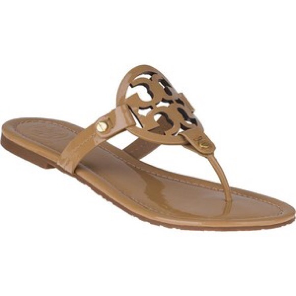 Tory miller patent sandal