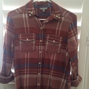 Studded Nordstrom Rubbish Plaid Top