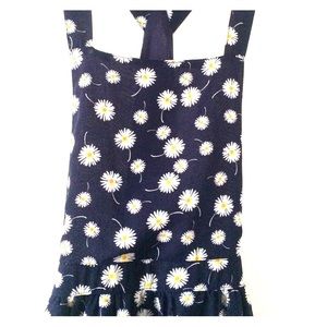 Blue & White Daisy Overall Dress