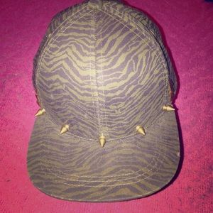 Zebra print studded SnapBack