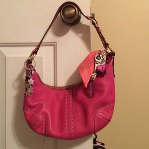 Coach purse with scarf and keychain