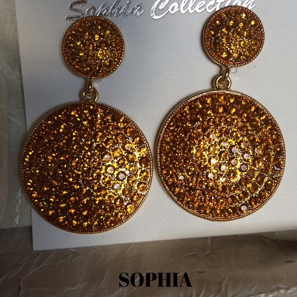 Sofia Collection Jewelry - 🔴 NWT Sophia Orange Bling Statement Earrings