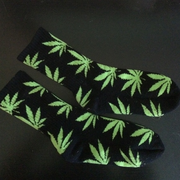 Green and Black HUF socks