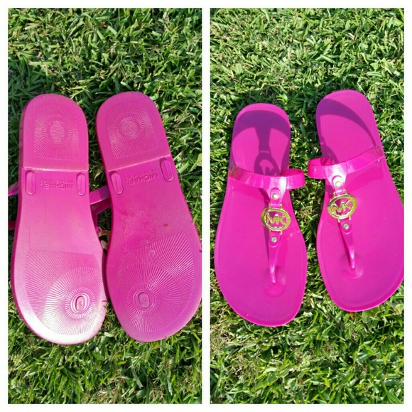 Michael Kors Pink Jelly Sandles Size 6 Excellent - Picture 2 of 4