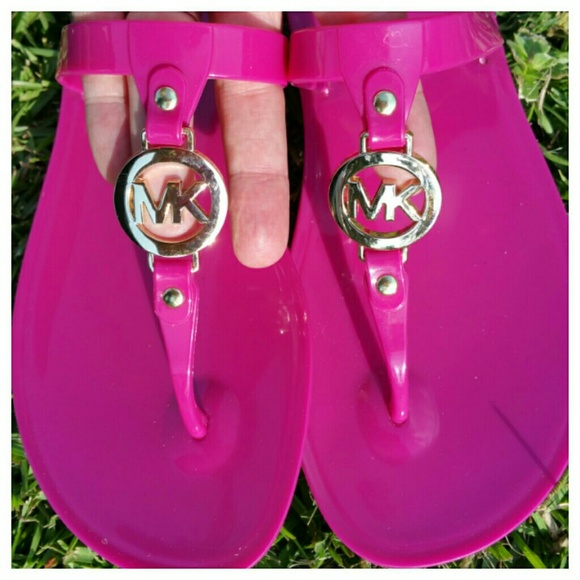 Michael Kors Pink Jelly Sandles Size 6 Excellent - Picture 3 of 4
