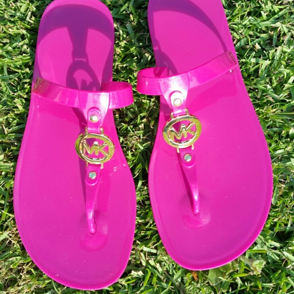 Michael Kors Pink Jelly Sandles Size 6 Excellent - Picture 4 of 4
