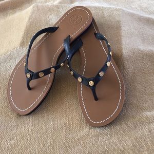 Tory Burch Navy Flip Flops