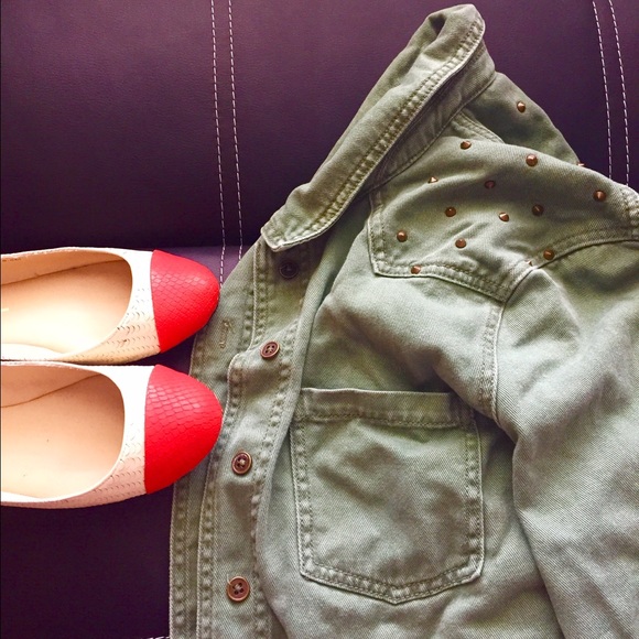 Green Studded Army Jacket - Picture 1 of 3