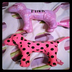 Two Victorias Secret Pink dogs