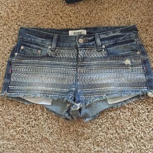 Pink brand bedazzled shorts