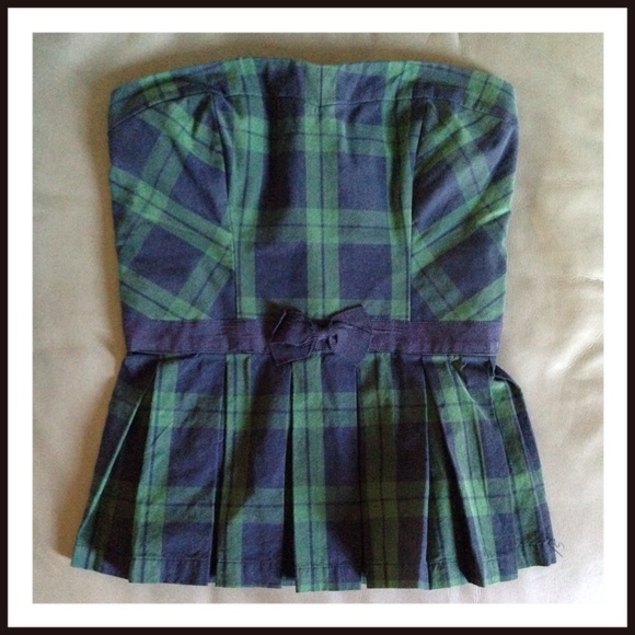 🐞Abercrombie & Fitch Plaid Tube Top Small