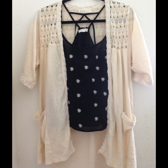 Cream colored lace kimono