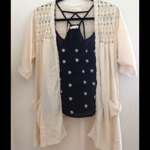 Cream colored lace kimono