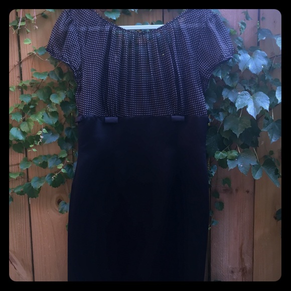 Black and polka dot cocktail dress