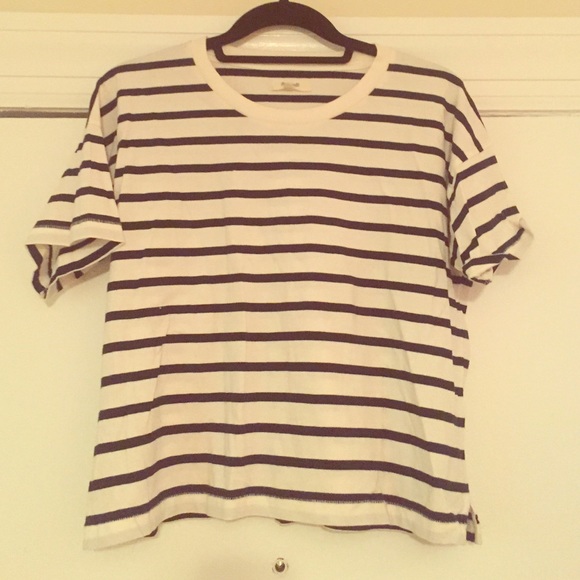 NWOT Madewell Striped Cropped T-Shirt