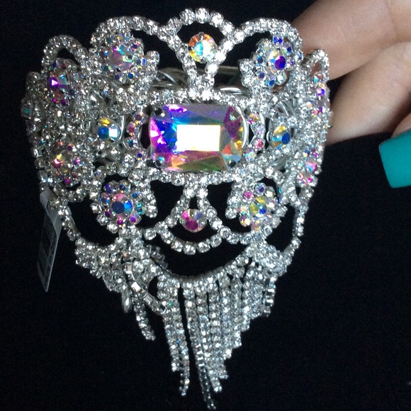 Silver tone arm cuff
