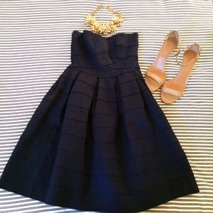 Navy Strapless Dress