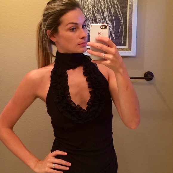 SOLD - sexy Arden B ruffled halter top