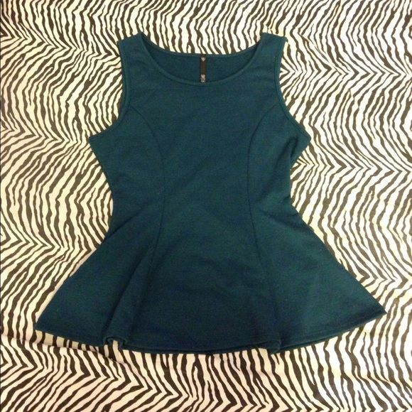 Teal/green peplum top