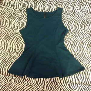 Teal/green peplum top