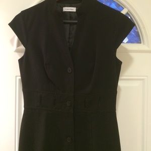 Calvin Klein black V-neck dress for the office