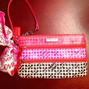 Authentic Coach wristlet with scarf