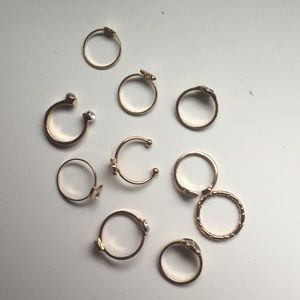 Set of 10 Midi Rings