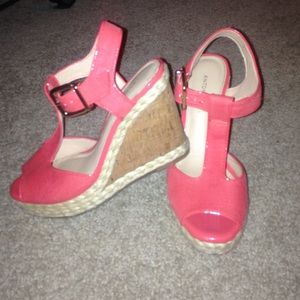 Antonio Melani wedges. Coral colored