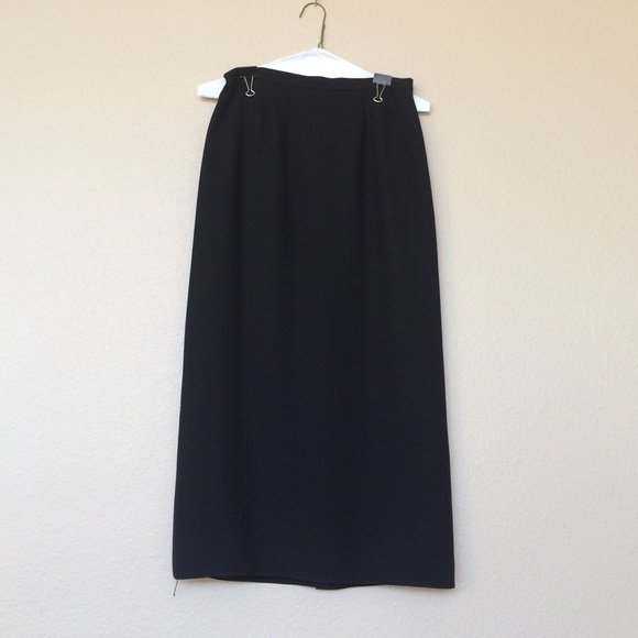 Black long straight skirt