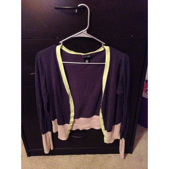 color block cardigan.
