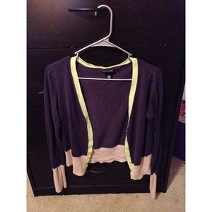 color block cardigan.