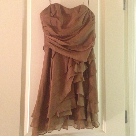ABS Allen Schwartz silk strapless cocktail dress