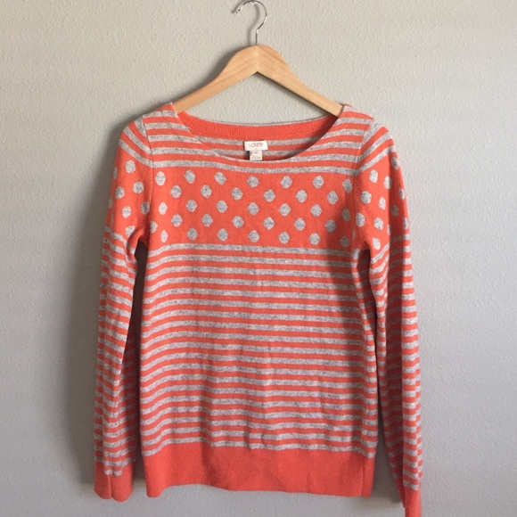 J. Crew Stripe and dotted sweater
