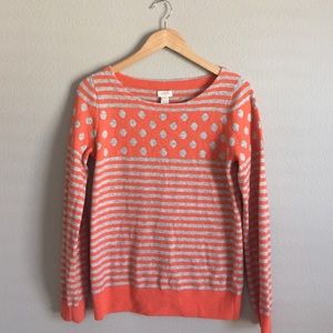 J. Crew Stripe and dotted sweater