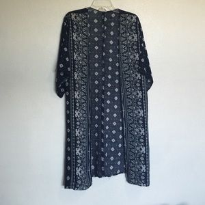 Navy Blue and Light Gray Kimono