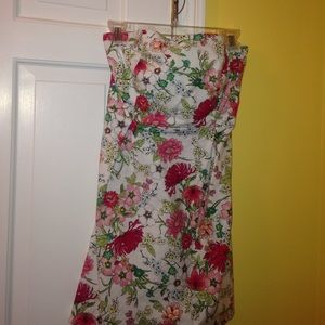 Floral strapless dress