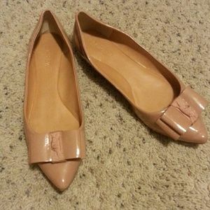 J crew nude color bow flats