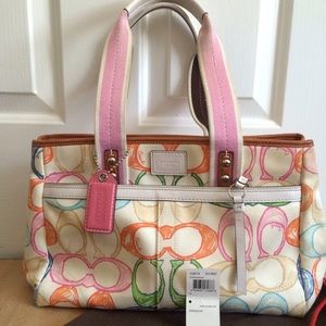 Coach multicolor weekender handbag