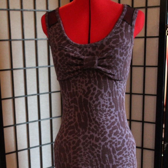 Betsey Johnson leopard print stretch wiggle dress
