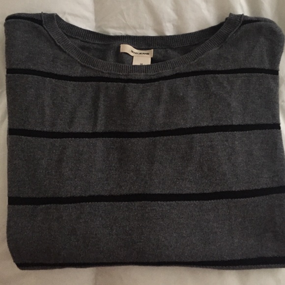 DKNY Jeans: Grey & Black Boxy Sweater - Picture 2 of 3