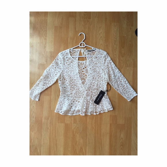 For Love and Lemons lace sheer top